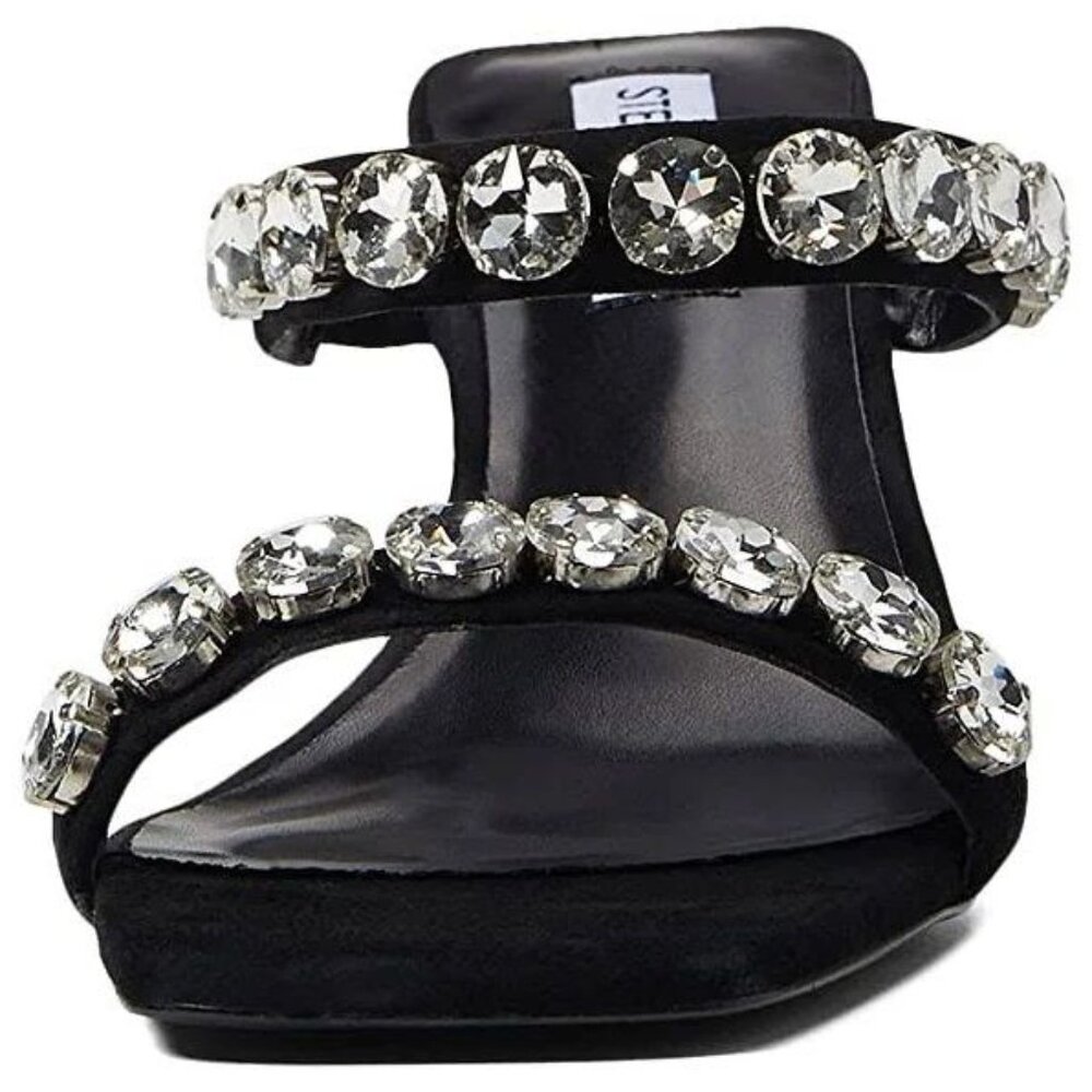 Steve Madden Black Rhinestone Sandals Size 7 - Picture 2 of 8